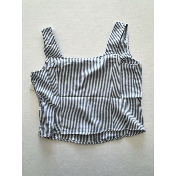 Montce Mandy Crop Tank Top Women’s Classic Blue Stripe Small NWT - Picture 6 of 8